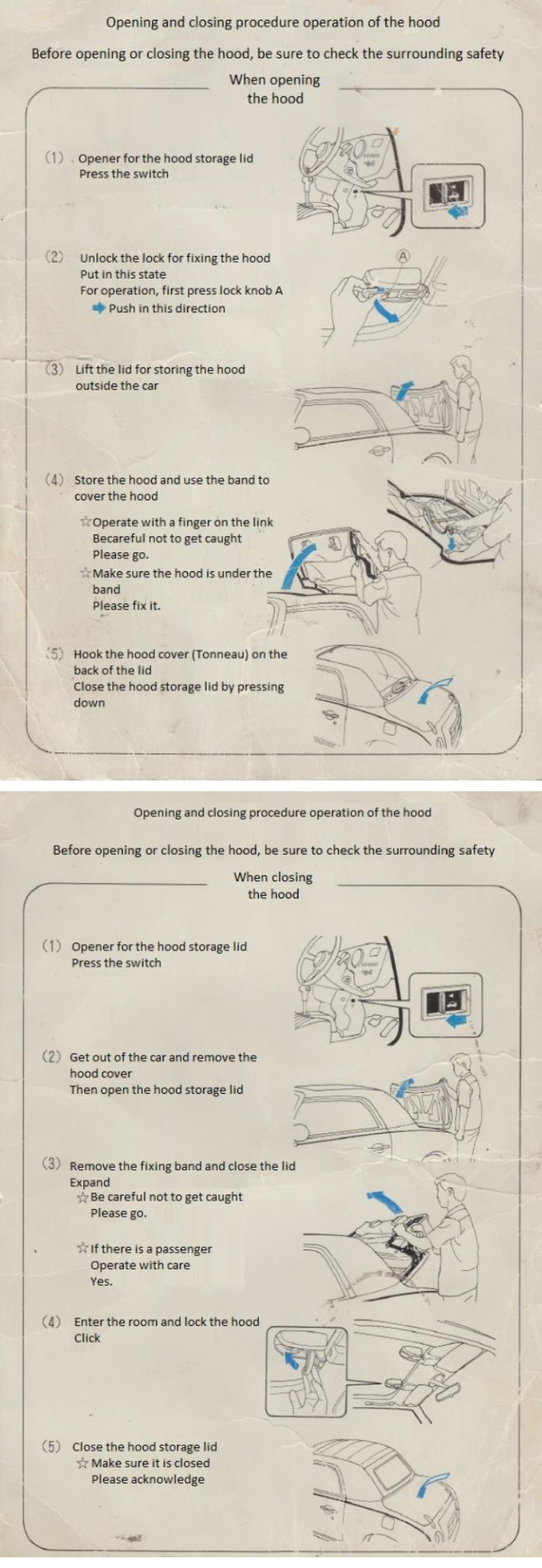 Nissan – Nissan Figaro Roof Instructions - Nissan – Nissan Figaro
