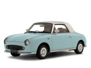 A Nissan Figaro in Pale Aqua
