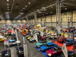 Lots of cars on display inside the NEC