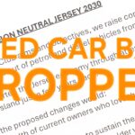 Snap shot of letter that was sent to Jersey Government with the words "USED CAR BAN DROPPED"