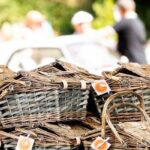 Lots of picnics in baskets ready to be distributed at the event